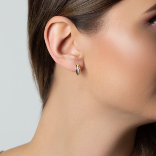 Kolczyki Savicki: dwukolorowe złoto, diamenty